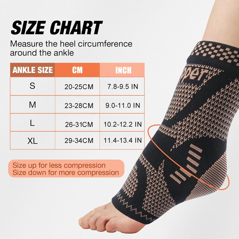 1PC Copper Infused Ankle Support Compression SocksAnkle Braces for Men WomenAnkle SleevesFoot Wraps 250530