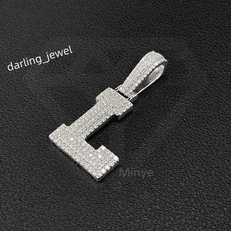 Custom Hiphop Moissanite Letter Name Pendant Iced Out Charm Luxury Moissanite Pendant