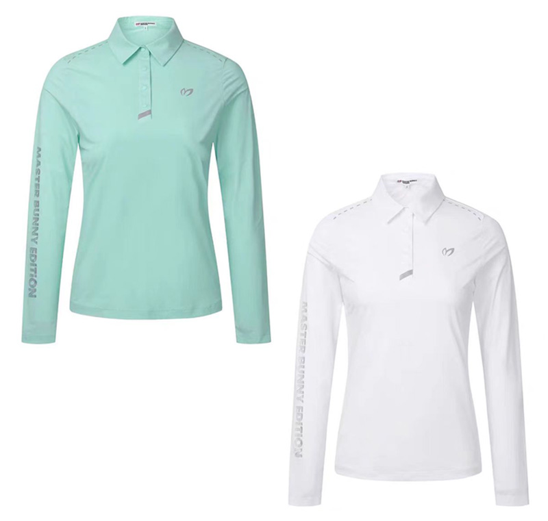 Spring and Autumn New Product Women's Golf Outdoor Quick Drying Sweatshirt Breathable Solid Color Long Sleeve T-shirt Ladies Versatile POLO Collar Pullover