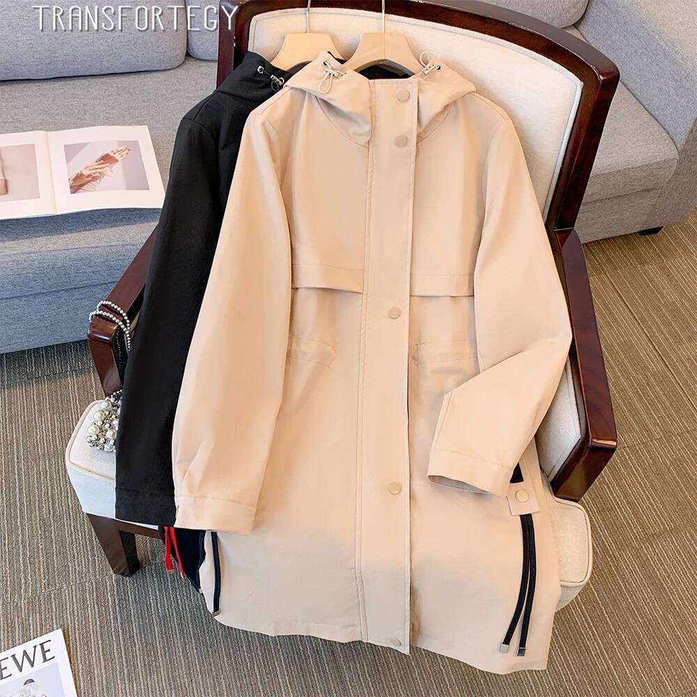 Plus Size Autumn Winter Casual Long Coat Loose and Comfortable Solid Color Storm Jacket 2024 New Women's Clothing High quality, fashionable, luxu