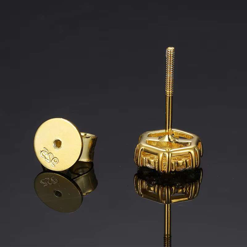 New S925 Silver Inlaid With Moissanite and Fully Inlaid With Flowers Hip-hop Hot-selling Simple Personalized Earrings