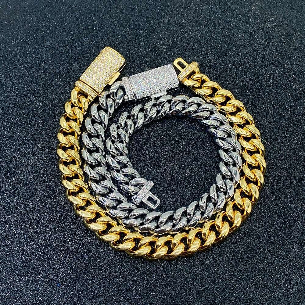 For Men Pendant Necklaces Wholesale Hip Hop Jewelry 12mm 18mm 20mm Moissanite Clasp Solid Sterling Sier Miami Cuban Link Chain Necklace