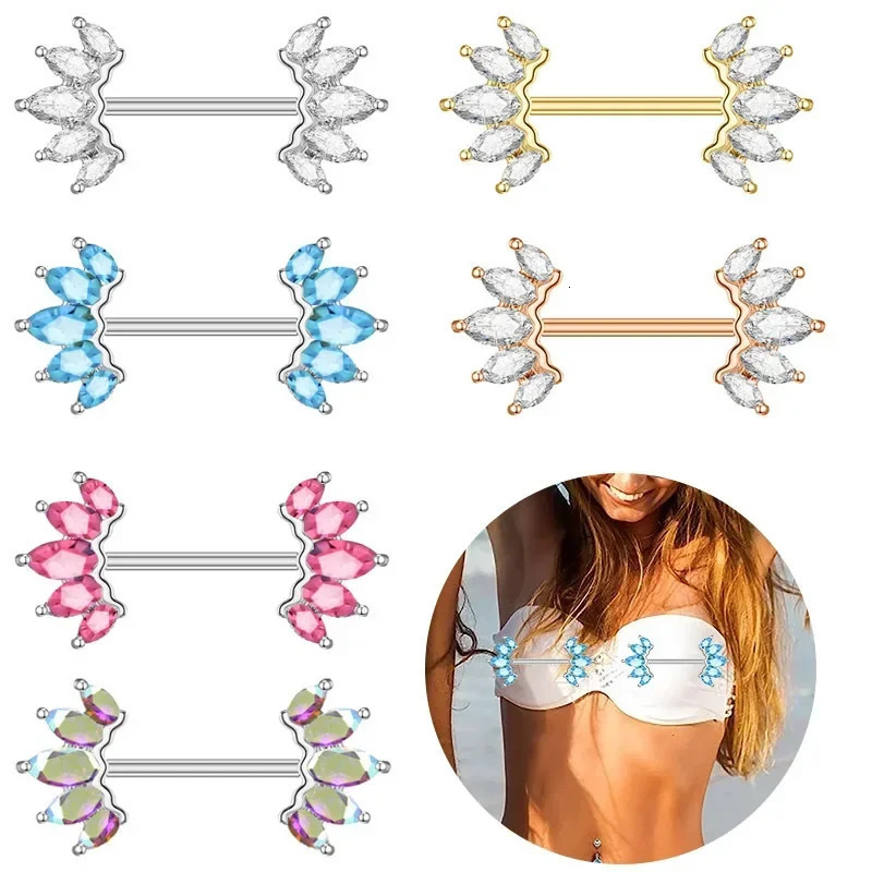 1Pair Green Butterfly Nipple Piercing Jewelry 14G Pink Heart Nipple Rings for Women Flower Nipple Piercing Barbell Pezon Mujer 250526