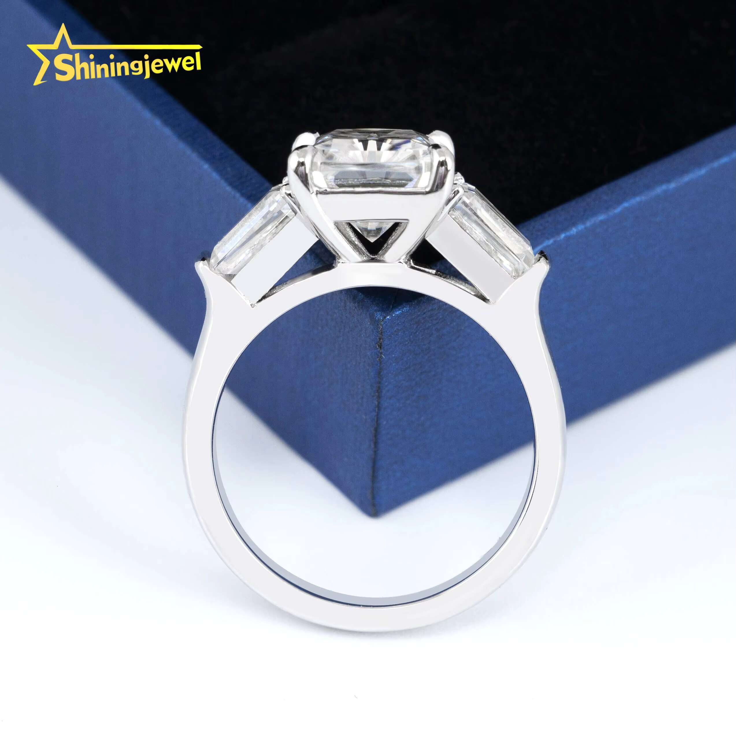 Fine Jewelry New Design 925 Sterling Silver Moissanite Ring Custom Iced Out Women Hip Hop Rings