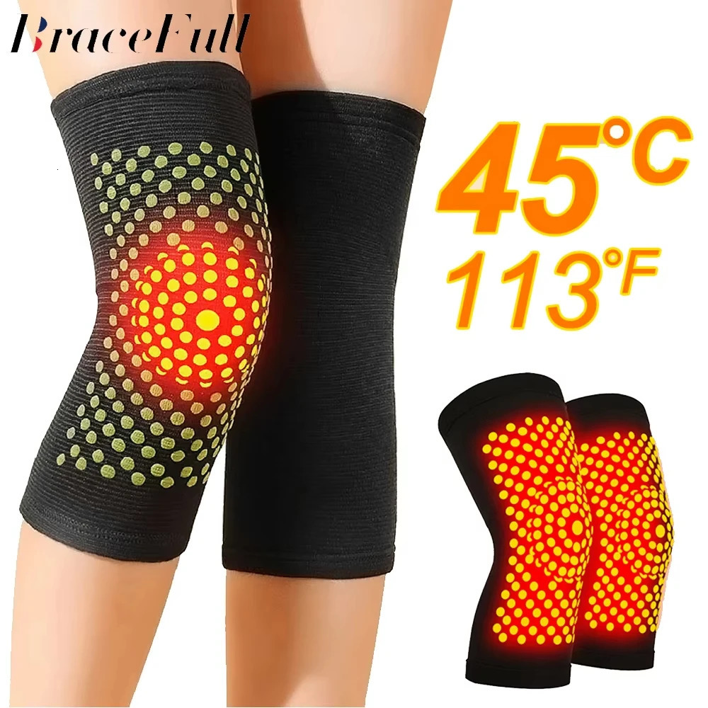 2PCS Self Heating Knee Braces Sleeve Tourmaline Support Far Infrared Keep Warm Pads 250530