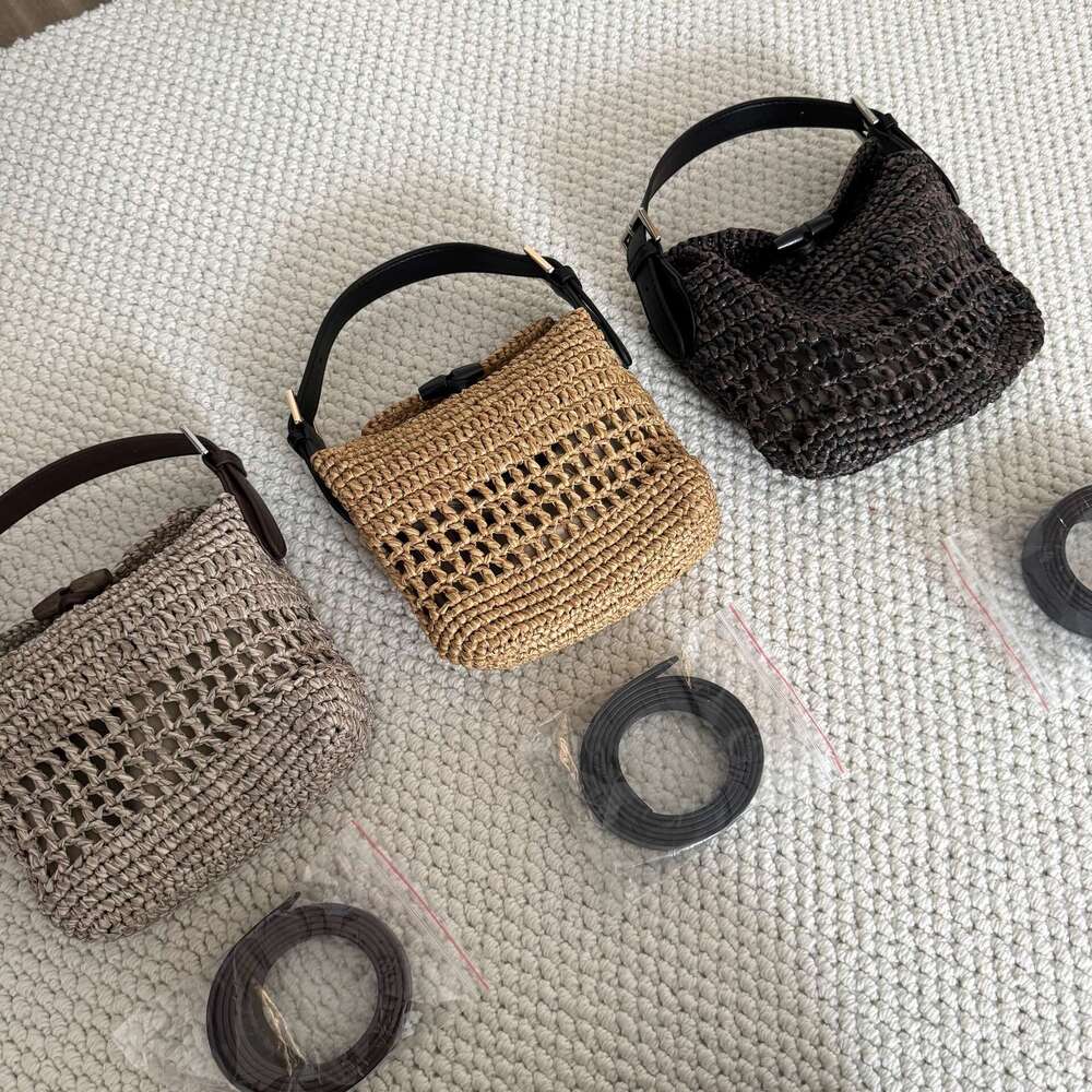 Straw Beach Tote New Handwoven Raffia PP Straw Single Shoulder Crossbody Fashion Niche Designer Women S Bag Crossbody Bag
