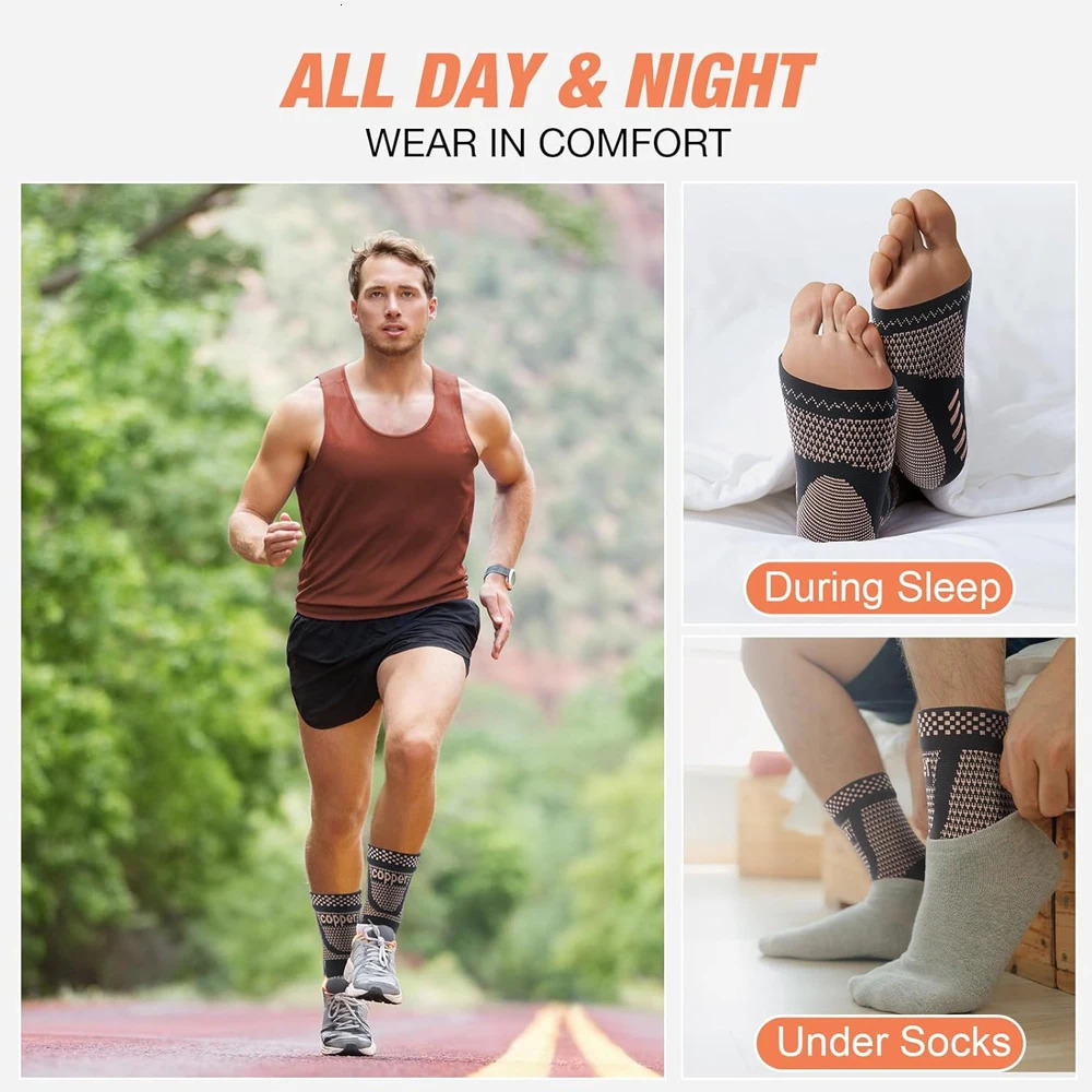 1PC Copper Infused Ankle Support Compression SocksAnkle Braces for Men WomenAnkle SleevesFoot Wraps 250530
