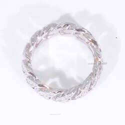 Custom Moissanite Cuban Ring S Sier with 2rows Hip Hop Mens White Gold Plated Vvs Dia Rings
