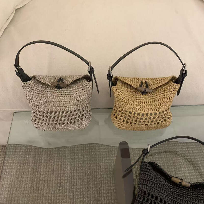 Straw Beach Tote Summer Raffia Woven For Women French Style Artistic High End Vacation Beach Handheld Crossbody Bag Trendy Crossbody Bag