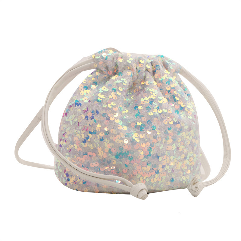 Free Shipping Designer Summer Sequin Small Bag Crossbody 2025 New Trendy Internet Famous Western-style Versatile Drawstring Shoulder Bucket Bag