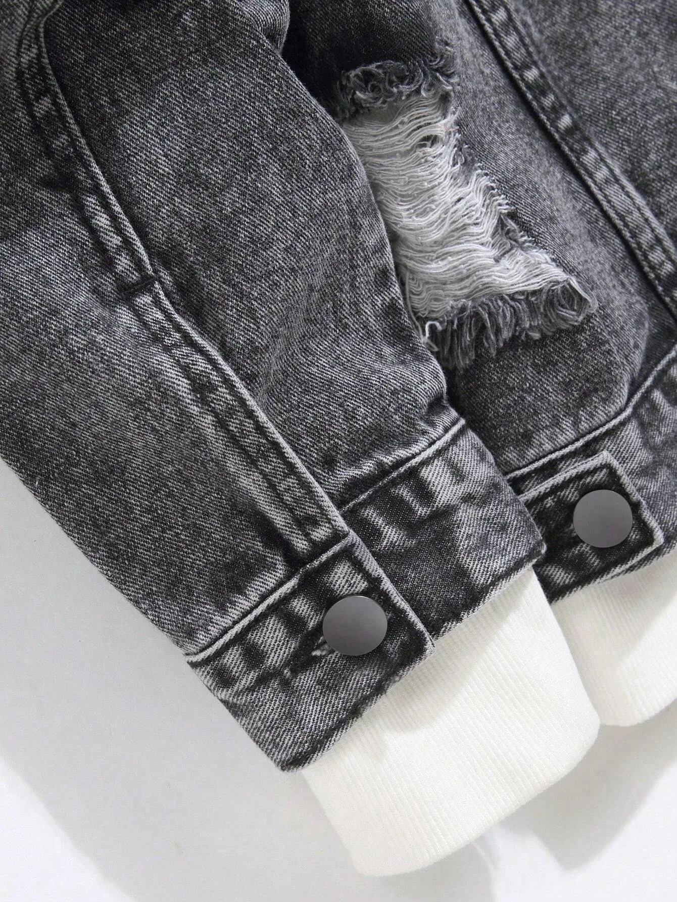 1PC Mens casual selling black distressed stoashed flight jacket daily American street fashion denim 250530