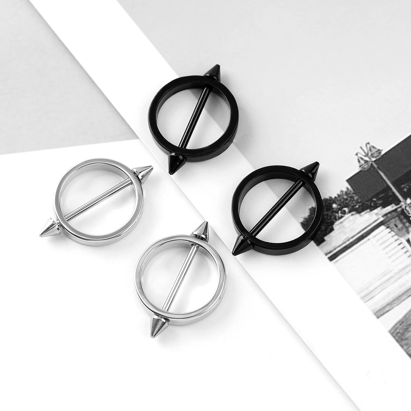 1Pair Gothic Stainless Steel Round Straight Barbells Industrial Nipple Piercing Sexy Ladies Nipple Simple Body Piercing Jewelry 250526