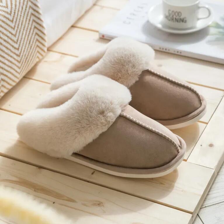 Suede cotton slippers for warm home in autumn and winter thick soled woolen slippers Z 6.1-3