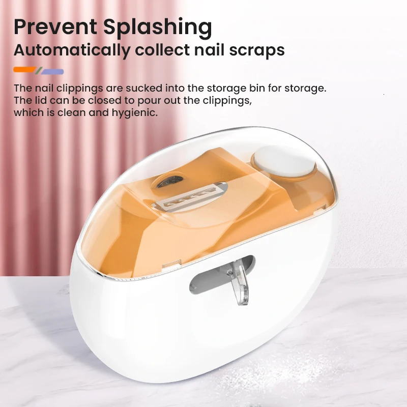 Portable Fingernail Cutter Grinder Scrap Storage 3 in 1 Electric Nail Trimmer Automatic Nail Clipper with Polisher Light 250530