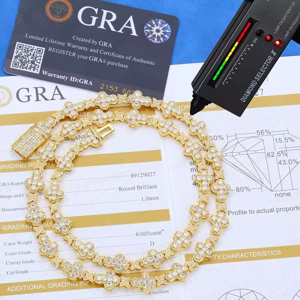 Hot Sale Hip Hop Cross Star S925 Silver Moissanite Necklace High End Clavicle Chain for Women Jewelry Necklace for Men