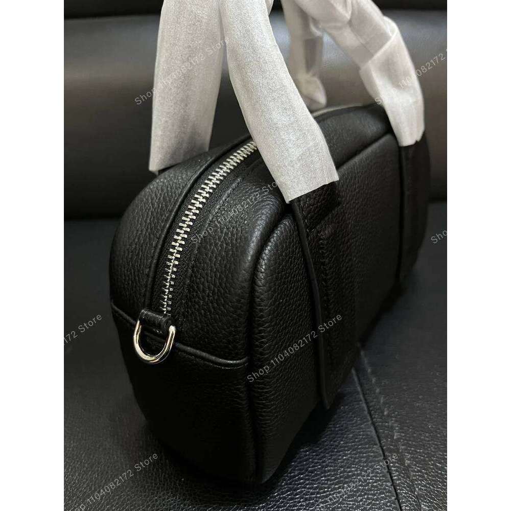 Designer Luxury 2025 New Spring Brand Black Genuine Leather Handbags Casual Sier Zipper Shoulder Bags Women Totes