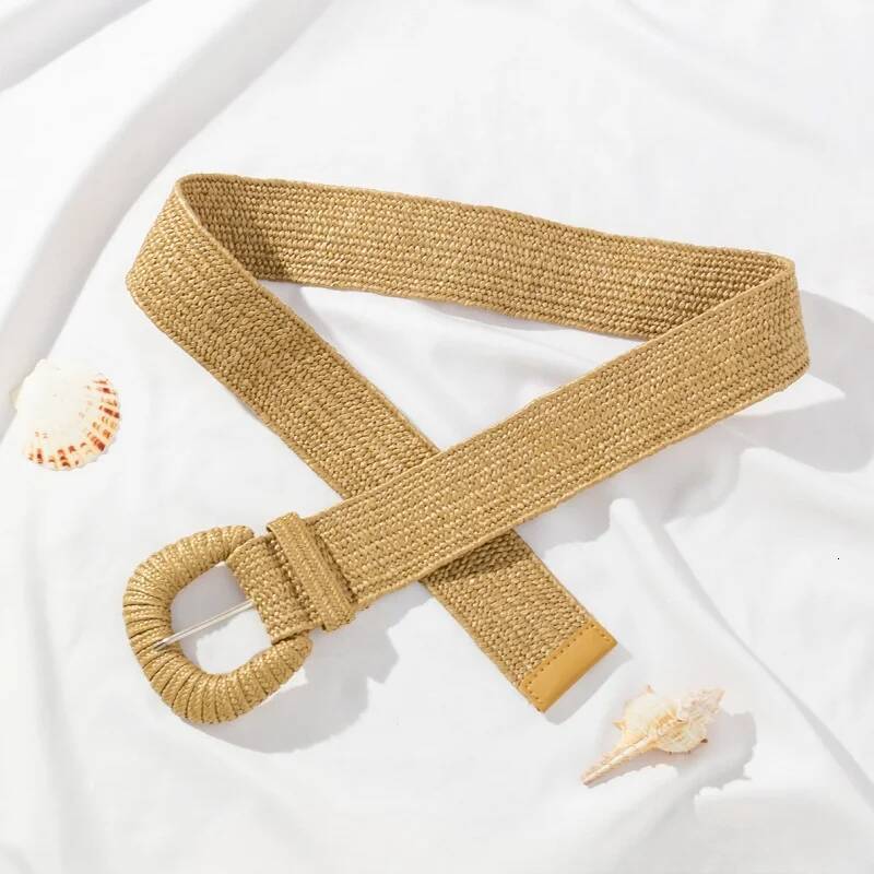 100cm New Retro Women Summer Pin Buckle Fashion Female Braided Wide Belts Designer Woven Elastic PP Straw Girls Waistband