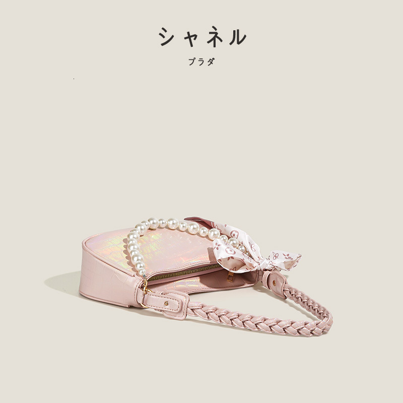 designer Women's Bag Niche INS Style Fashion Versatile Laser Pink Underarm Bag Colorful Bag Women 2025 New Single Shoulder Crossbody Bag