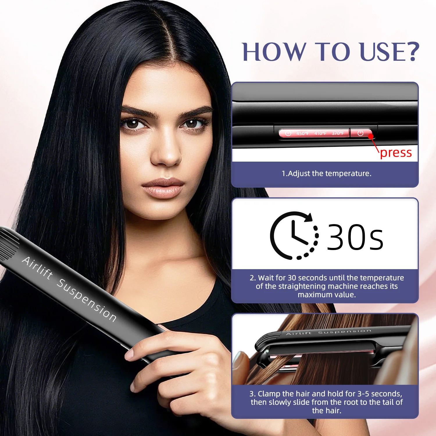 Hair Straighteners Air Suspended Plates for Hair Care and Professional Insulation Ceramic Plates Salon Hair Styling Tools 250529