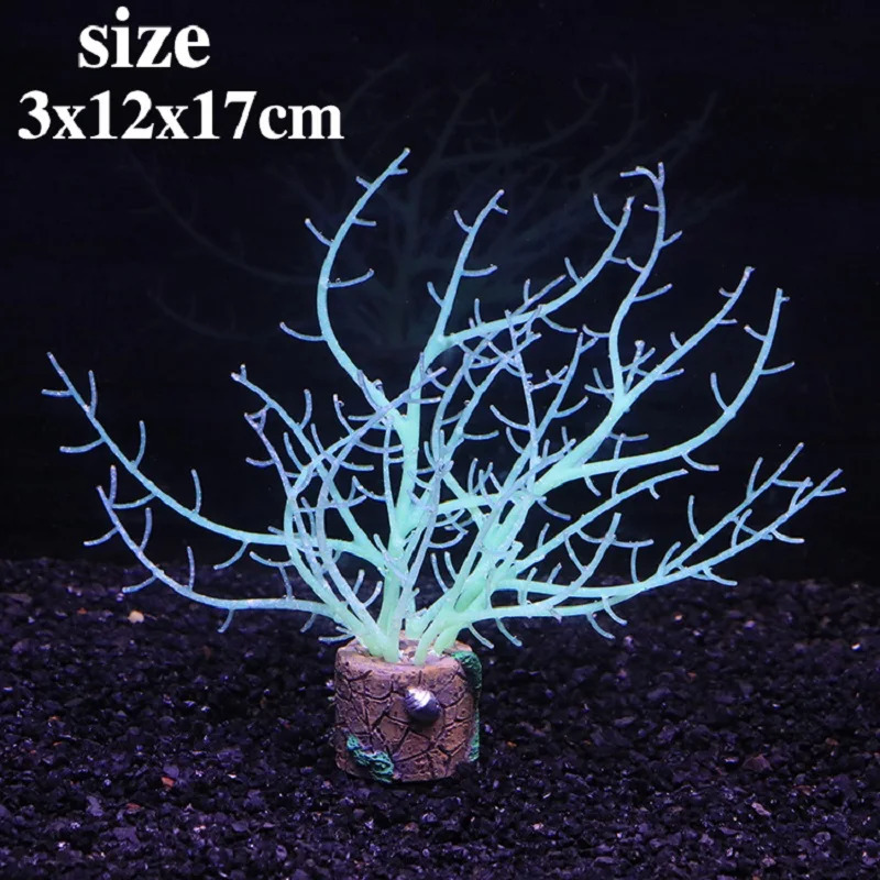 Fish Tank Ornament Silicone Noctilucent Coral Simulation Underwater Plants Aquarium Decoration Aquatic Landscape 250530