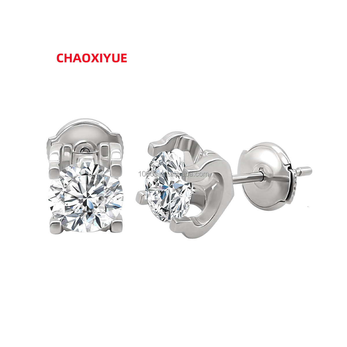 New Arrivals 14K White Gold with Lab Diamond Moissanite Earrings Fine Jewelry AU585 Studs Earrings Customized Jewelry