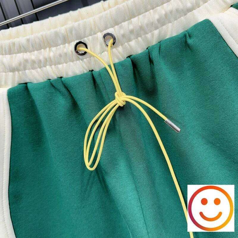 Splicing Color Metal Hole Drawsring Yellow Shorts Green Khaki Black Shortpants For Men Women