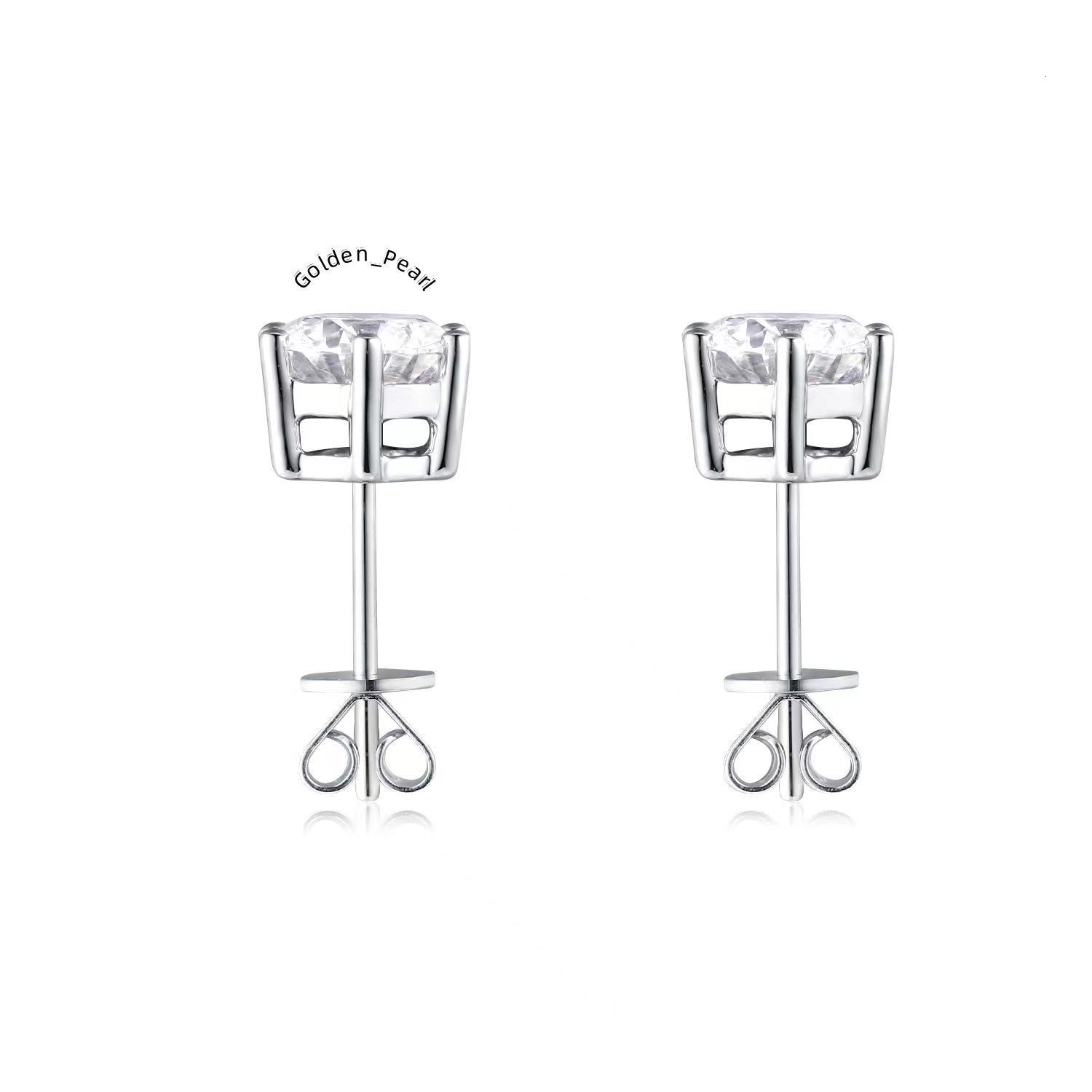 Custom Variety 10K 14K 18K Yellow White Solid Gold DEF Color VS VVS 1Ct Round Cut Lab Grown Diamond Stud Earrings For Women