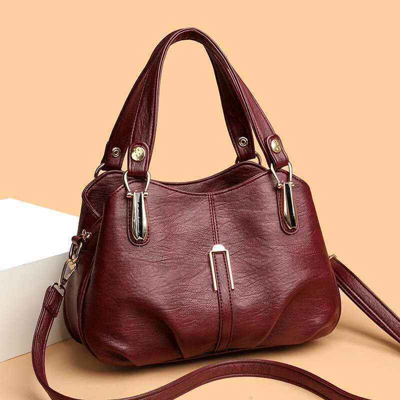 High Quality Soft Leather Shoulder Crossbody Bag For Women Large Capacity Handbag Designer Female Messenger Tote