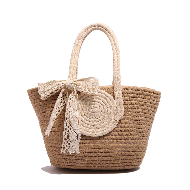 Free Shipping Designer Bag Color Collision Simple Woven Womens 2025 New Large Capacity Stylish Handbag Versatile Bucket Bag