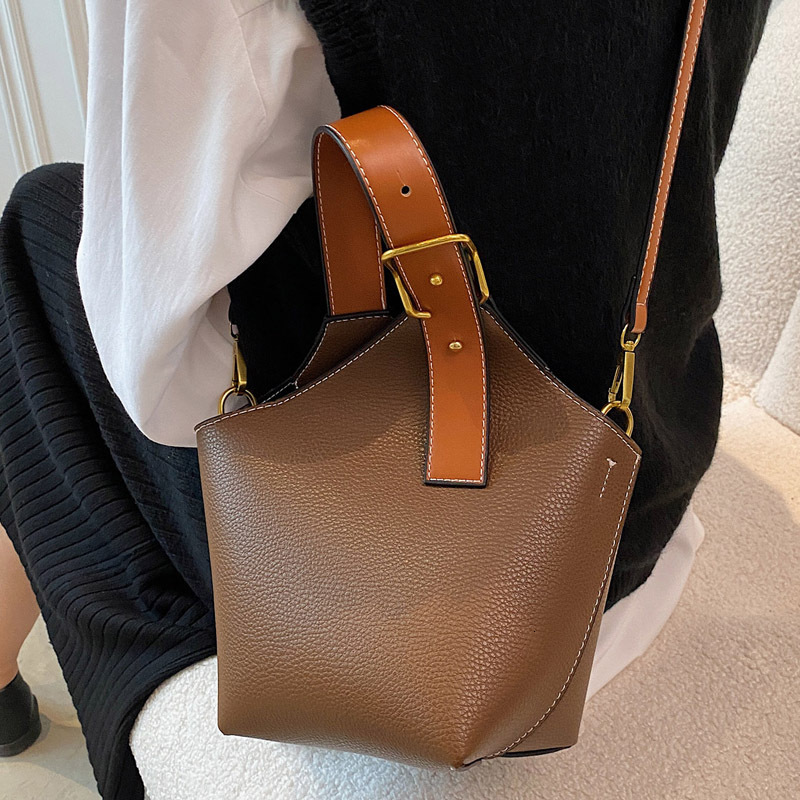 designer New Fashion Versatile Bag for Women, Vintage Color-Block Handbag, Bucket Bag, Tote Bag, Shoulder Bag, Crossbody Bag for Women