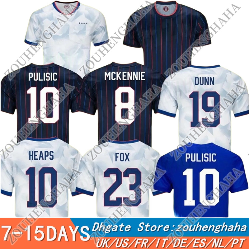 USAS 4 stars PULISIC Football Jersey Shirts Kit 25 26 Home Away Football Shirts 2025 Men Kids Fans Player Version SMITH MORGAN BALOGUN MUSAH McKENNIE ADAMS