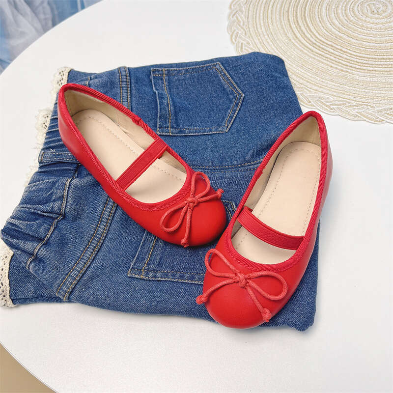 Girls' Leather Korean Children's 2025 Summer Stylish Sweet Baby Soft Sole Ballet Kids Silver Single Shoes