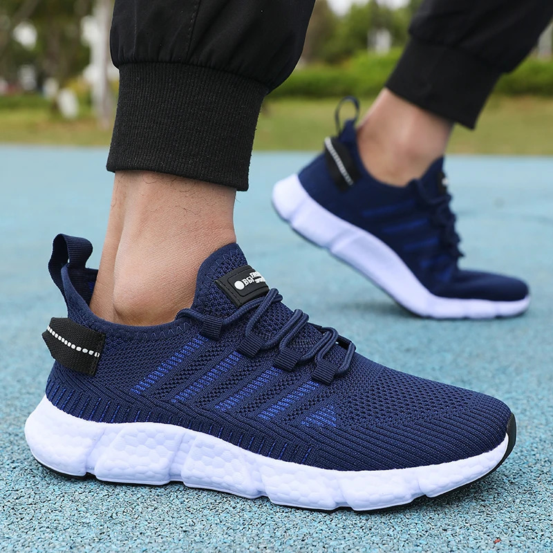 Lightweight Mens Running Shoes Breathable Mesh Knitted Walking Shoes Summer Outdoor Exercise Tenis Masculino Sneakers Men 250530