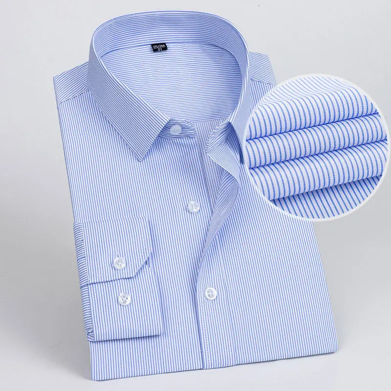 Business Dress Shirt Mens Longsleeve Autumn Spring Fashion Solid Casual Formal White Work Office Simple Basic Man Clothe S7XL 250528Z