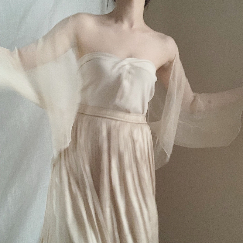 K896 Shawl cape is very fairy sun protection clothing for women, gentle fairy thin outer wear cardigan loose short chiffon small shawl