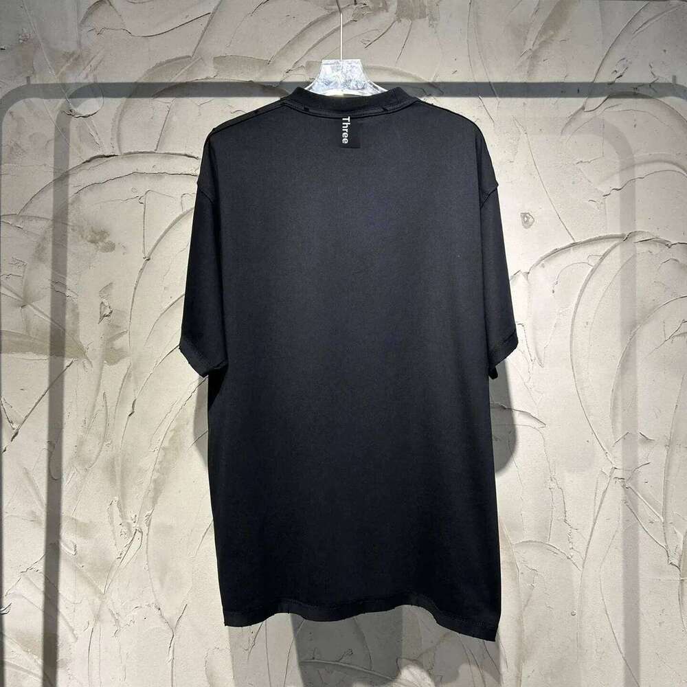 Paris B Home Summer New Washed Letter Print Crew Neck Short Sleeve Men's T-Shirt Breathable Casual Top For All Seasons