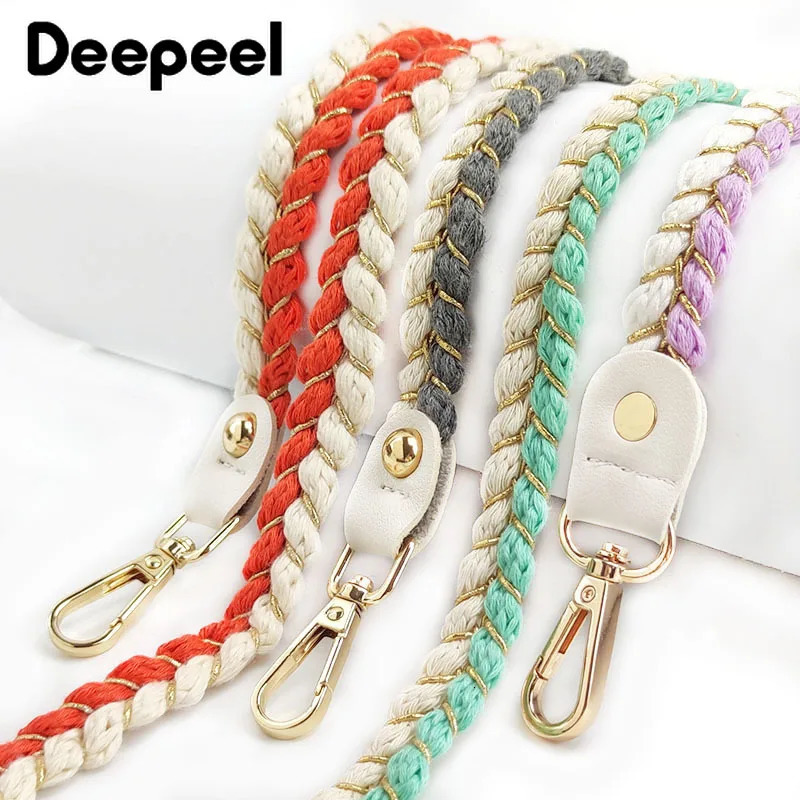 Deepeel 1.5cm Women Woven Bags Strap 80/100/120cm Single Shoulder Hemp Rope Straps CrossBody Handbag Replac Bag Decor Accessory 250530