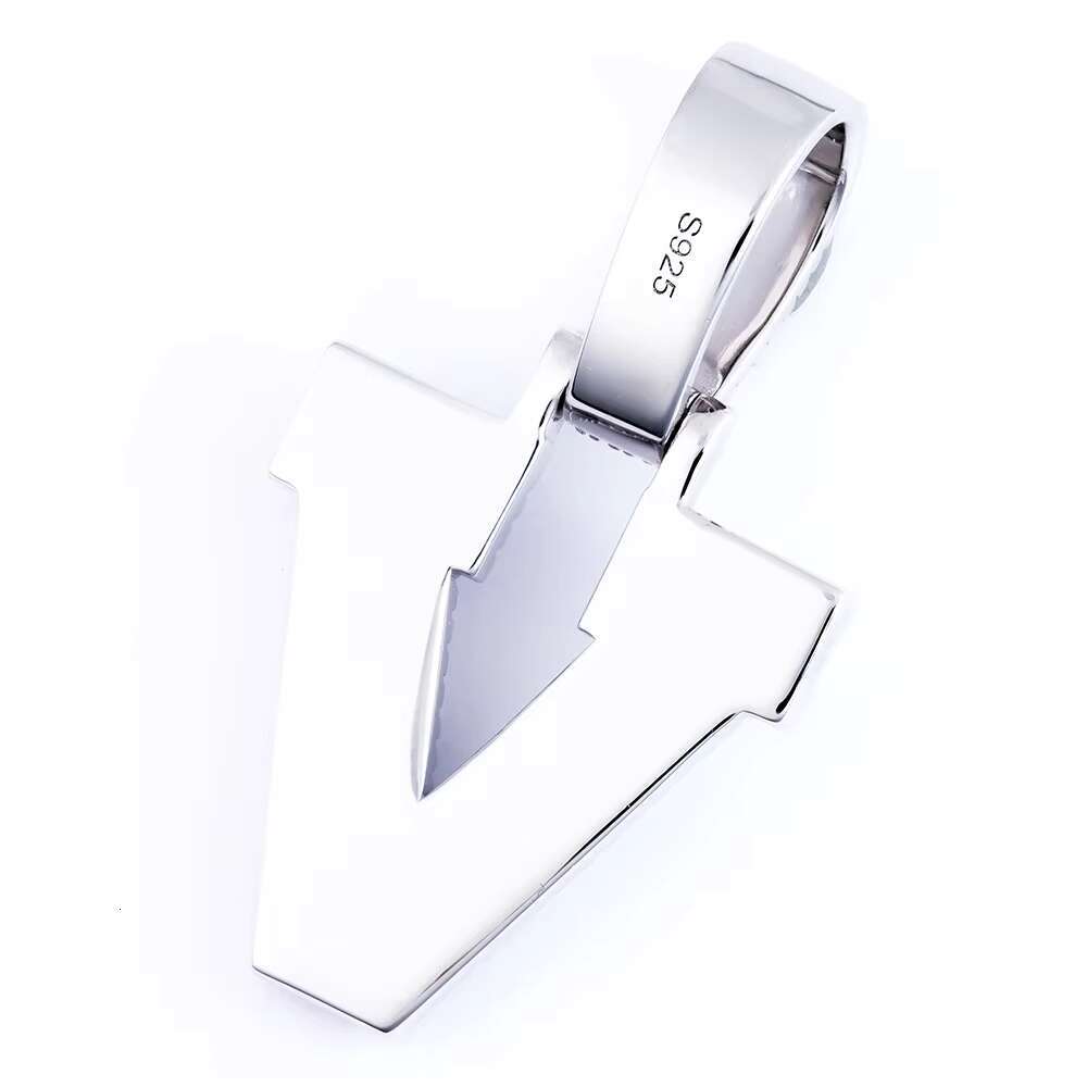 925 Silver Good Quantity Letter Pendant VVS Moissanite White Color Plated for Gift Jewelry