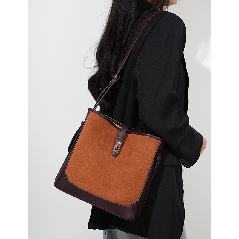 Top Brand High Quality New Style New Suede Leather Shoulder Bag Simple Large Capacity Genuine Leather Crossbody Bag Trendy Design New Free Delivery De