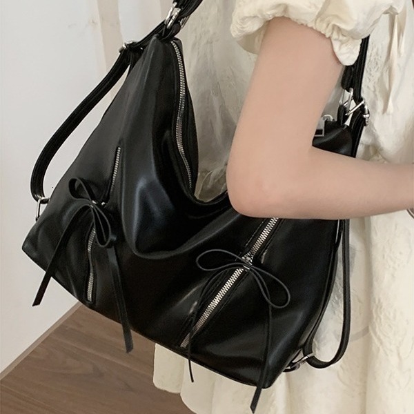 designer Bowknot Backpack for Women 2025 New Trendy Fashion Korean Tote Bag Casual Large Capacity Shoulder Bag Backpack