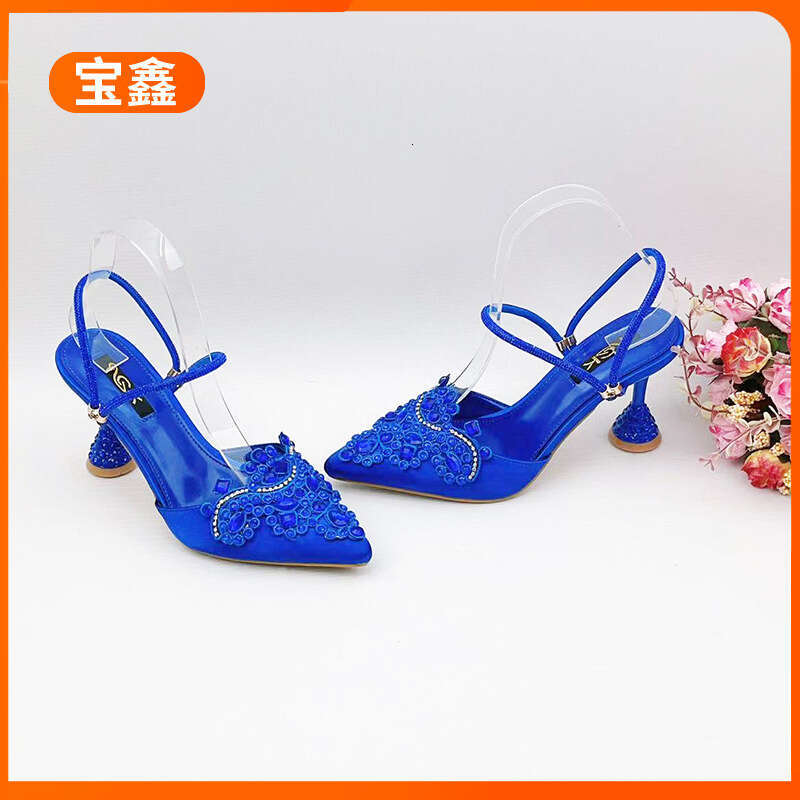 2025 New Style Stiletto Versatile Rhinestone High Heels One-Strap Fashion Pointed Toe Elegant Sandals
