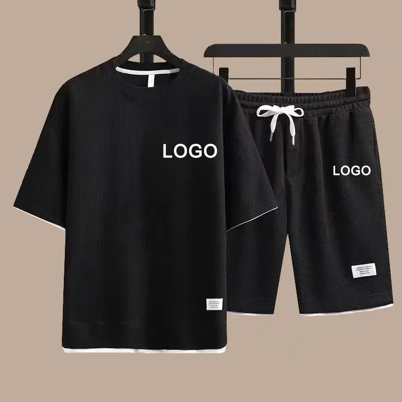 Customized Printed Tshirts Short Pants 2Piece Suit Men Summer Fashion Sleeve Tracksuit Set Shorts Streetwear Tee Tops 250529Z