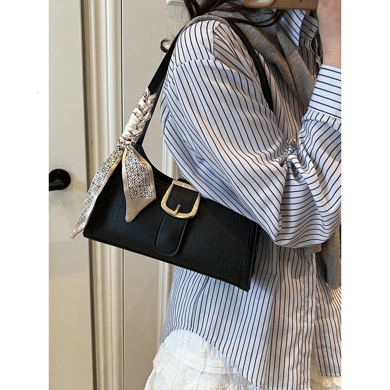 Free Shipping Scarf Retro Versatile Handbag High-end Shopping Bag For Women 2025 Spring Summer New Single Designer Shoulder Underarm Bag Casual Cresce