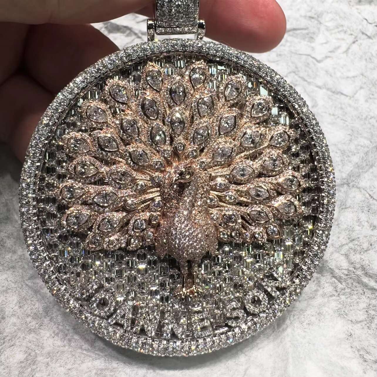 2Inch 2.5Inch 3Inch Iced Out Moissanite Diamond Circle Pendant For Men Hip Hop Moissanite Pendant