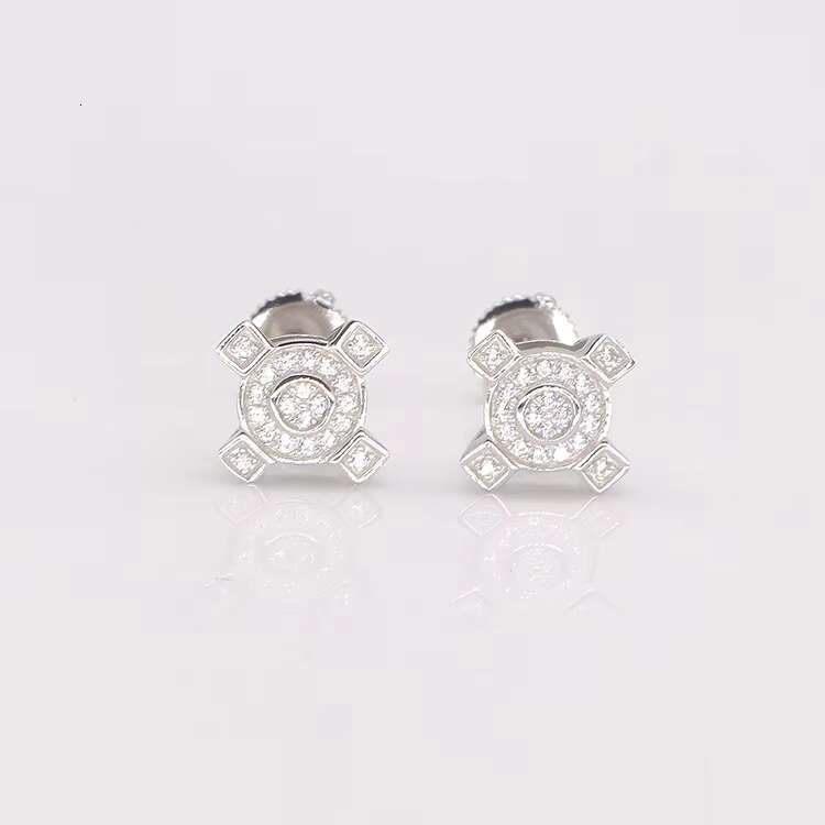 Custom Design 925 Silver 14K 18K Gold Plated GRA Certificated VVS Moissanite Stud Earrings Hip Hop Diamond Earrings Men