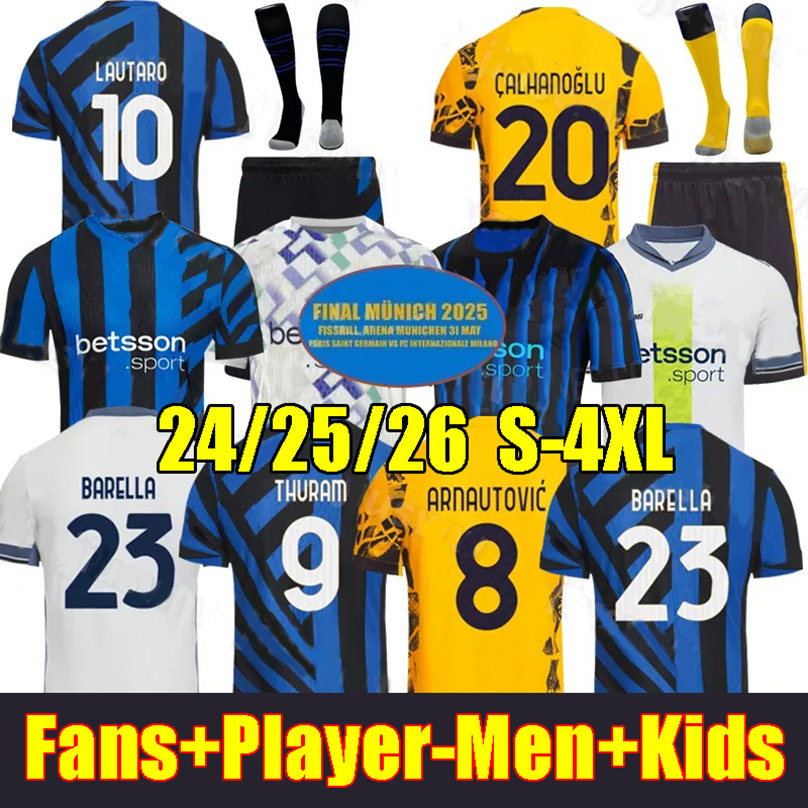 25 26 Inters Milans Maglia LAUTARO Soccer Jerseys BARELLA INTERS THURAM ARNAUTOVIC CALHANOGLU Football Shirt 2024 2025 milano Rossi Special Edition Men Kids kit