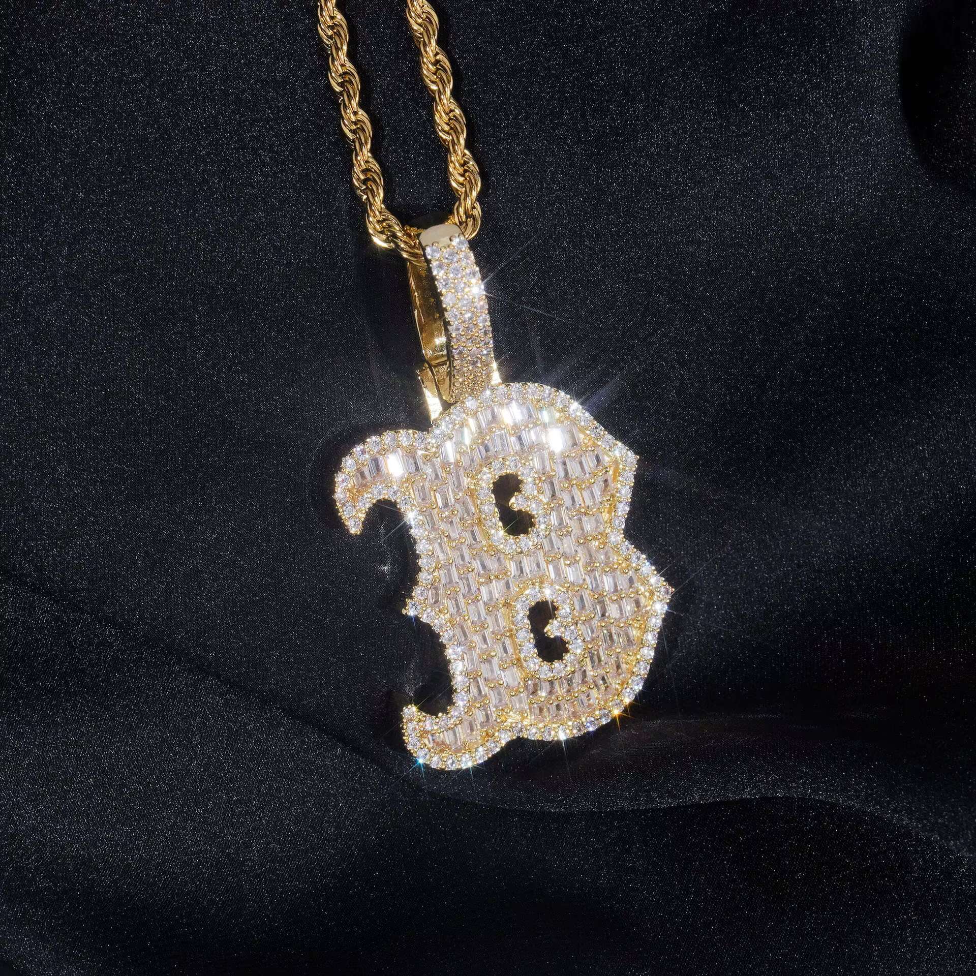 S925 Silver VVS Moissanite Letter Pendant Elegant Necklaces With Dazzling Moissanite Stones