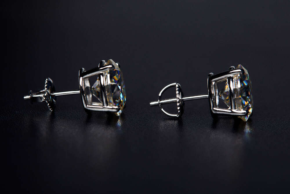 New 925 Silver Cheap Fashion Moissanite for Women Natural Diamond Princess Cut Stud Earring Luxury Minimalist Wholesale Earring