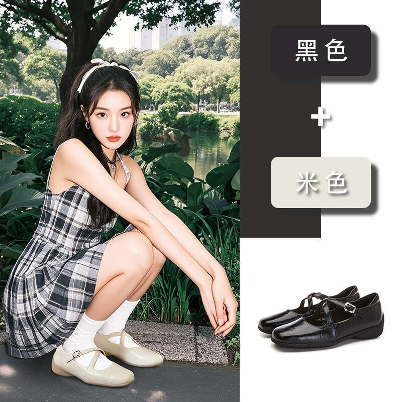 Genuine Sheepskin Sole Mary Jane for Women 2025 Spring New Flat Fashion Casual Versatile Small Leather Shoes