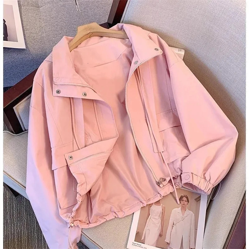 Womens Short Coat Spring Autumn Temperament Long Sleeve Fady Outerwear Comfortable Versatile Casual Ladies Loose Jackets 250527